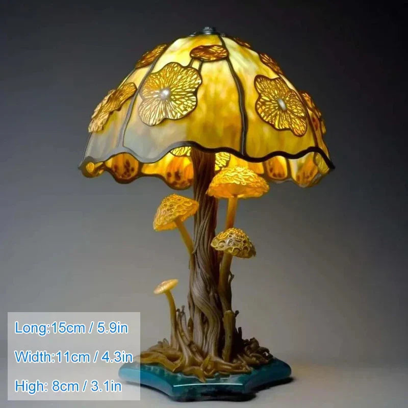 Lampe de chevet champignon fleuri teinté - Lampe Chevet Design