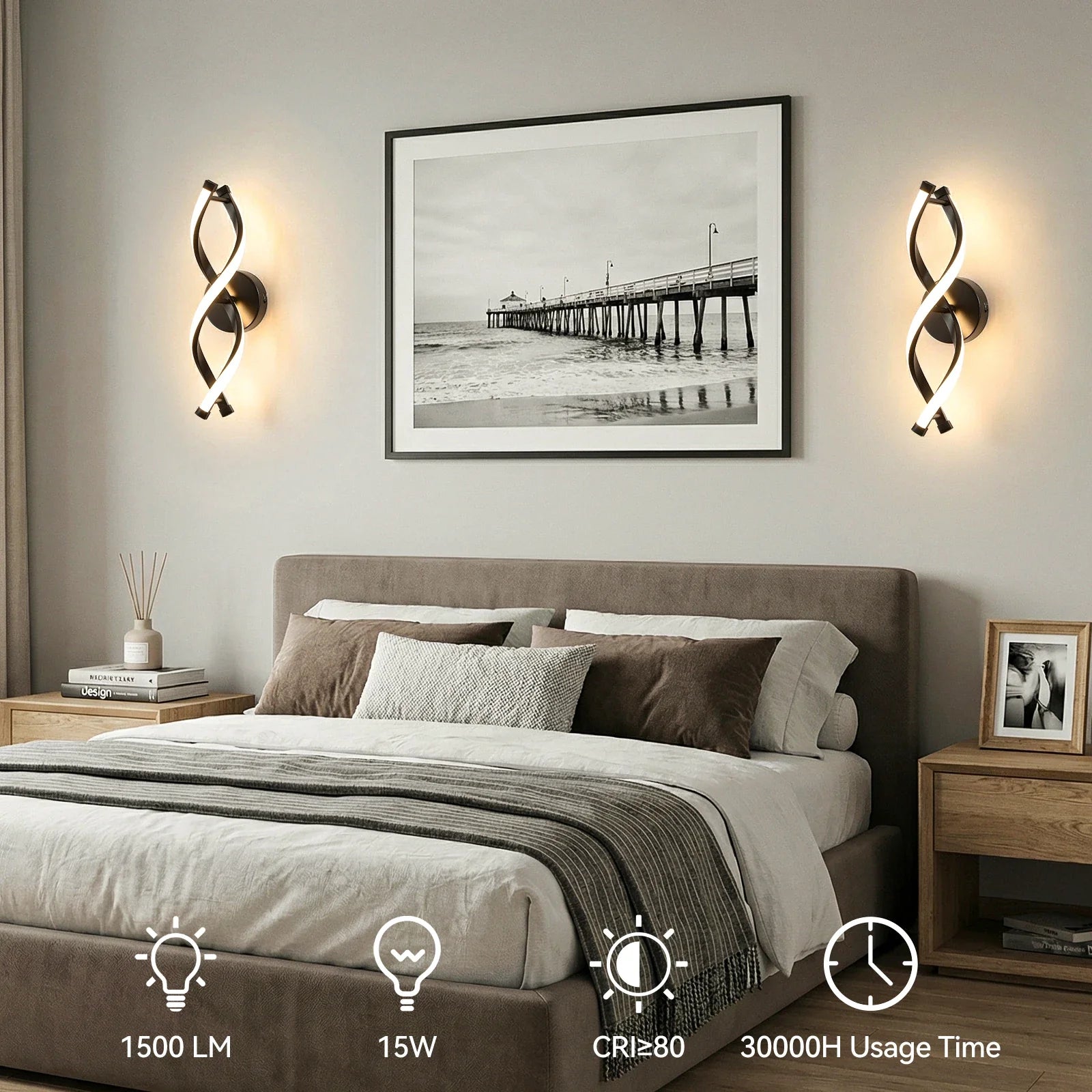 21/14/15W LED Wall Lights Modern Spiral Design Warm White Light Wall Sconce Lamp for Living Room Bedroom Hallway Stairs Indoor