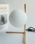 Lampe de chevet design bras dorés & boule de verre - Lampe Chevet Design