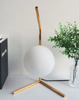 Lampe de chevet design bras dorés & boule de verre - Lampe Chevet Design