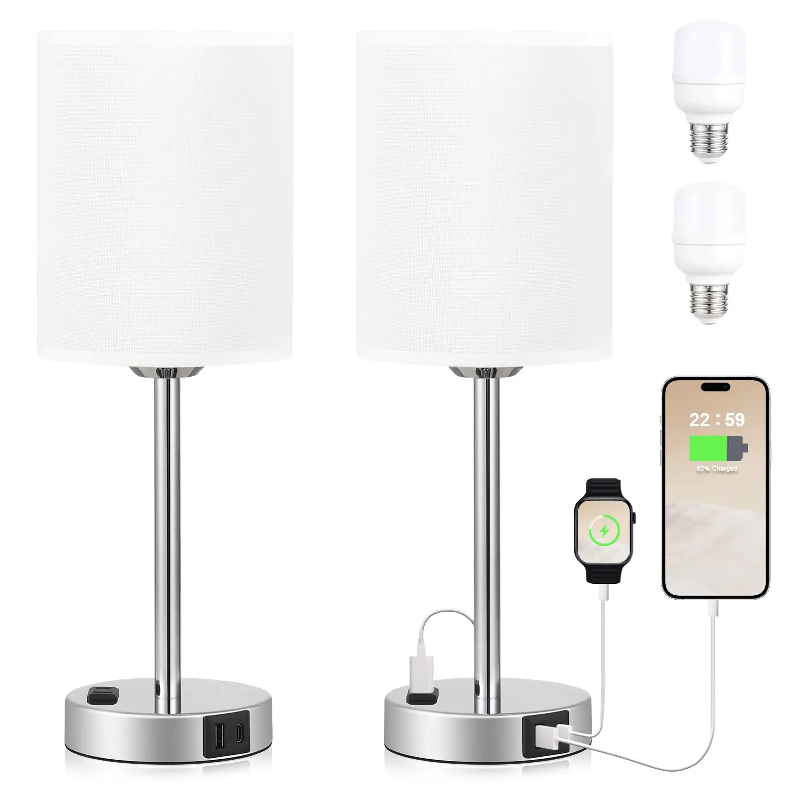 Lampe de chevet chargeur stylé - Lampe Chevet Design
