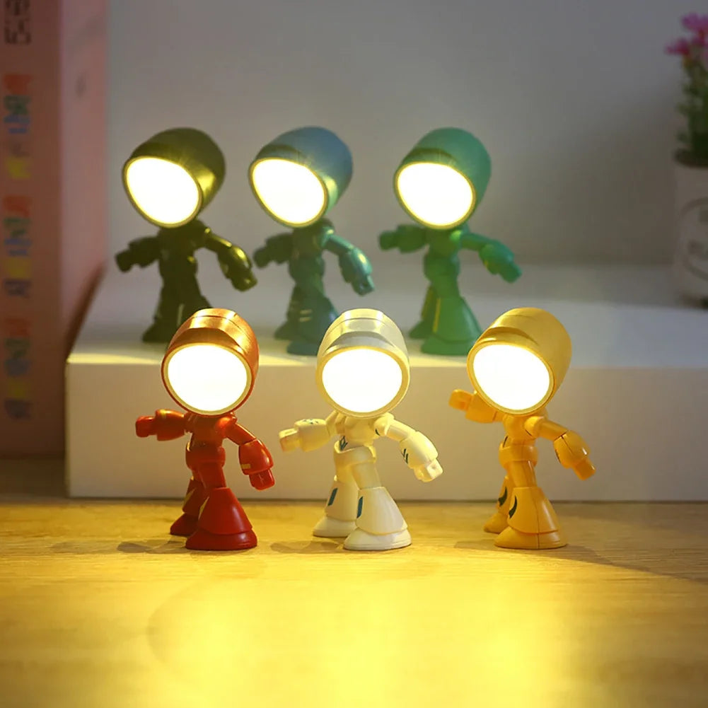 Mini Night Light LED Cartoon Cute Hero Police Desk Lamp Desktop Ornament Bedside Bedroom Table Lights Children Boy Holiday Gifts - Lampe Chevet Design