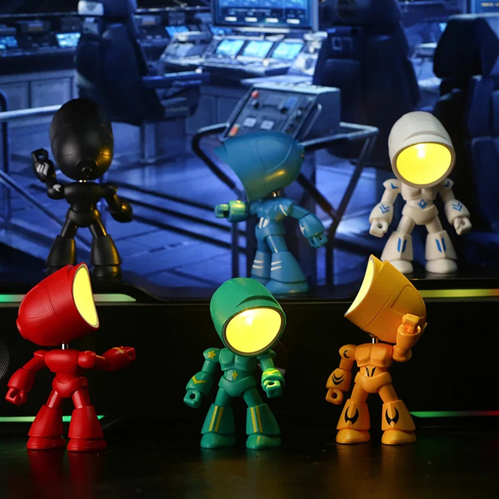 Mini Night Light LED Cartoon Cute Hero Police Desk Lamp Desktop Ornament Bedside Bedroom Table Lights Children Boy Holiday Gifts - Lampe Chevet Design