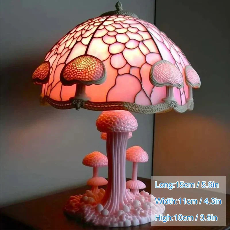 Lampe de chevet champignon fleuri teinté - Lampe Chevet Design