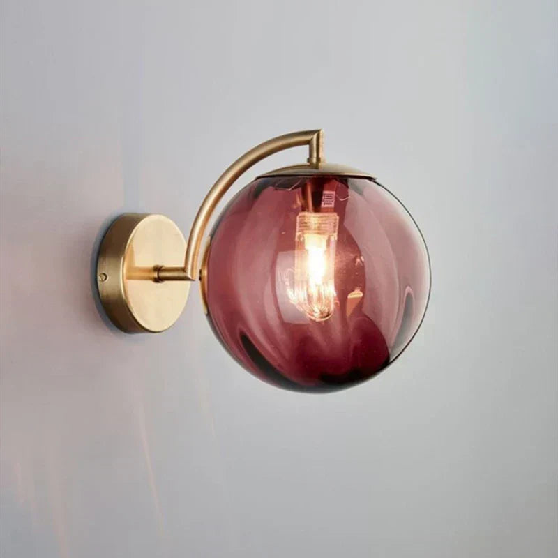 Lampe de chevet Murale Design Boule en verre Fumé - Lampe Chevet Design