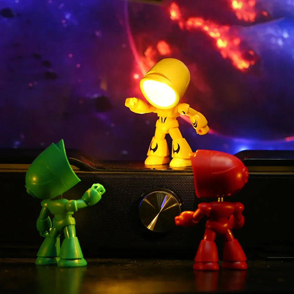 Mini Night Light LED Cartoon Cute Hero Police Desk Lamp Desktop Ornament Bedside Bedroom Table Lights Children Boy Holiday Gifts - Lampe Chevet Design