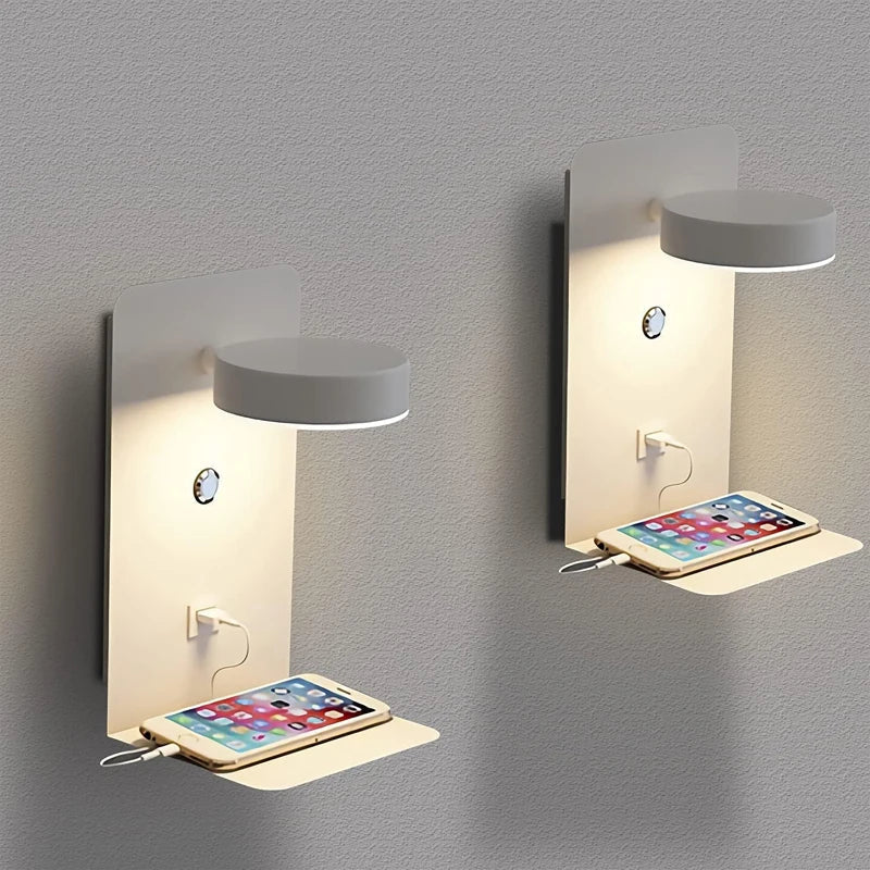 Lampe de Chevet Tactile Murale avec Chargeur de Téléphone - Lampe Chevet Design