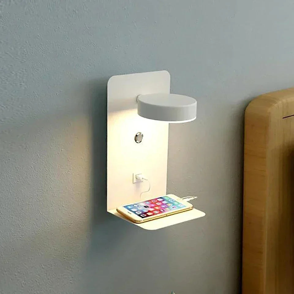 Lampe de Chevet Tactile Murale avec Chargeur de Téléphone - Lampe Chevet Design