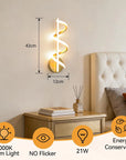 21/14/15W LED Wall Lights Modern Spiral Design Warm White Light Wall Sconce Lamp for Living Room Bedroom Hallway Stairs Indoor