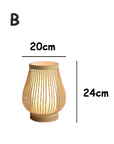 Lampe de Chevet en Bois et Abat-jour Tressé - Lampe Chevet Design