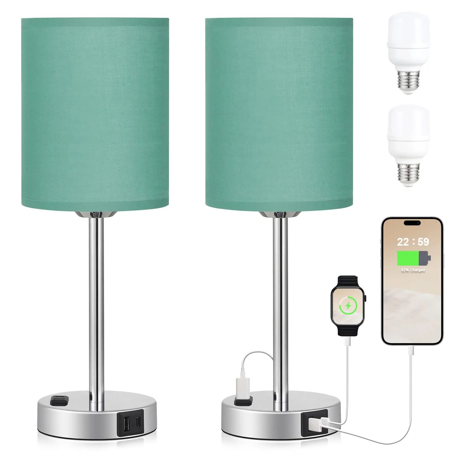 Lampe de chevet chargeur stylé - Lampe Chevet Design
