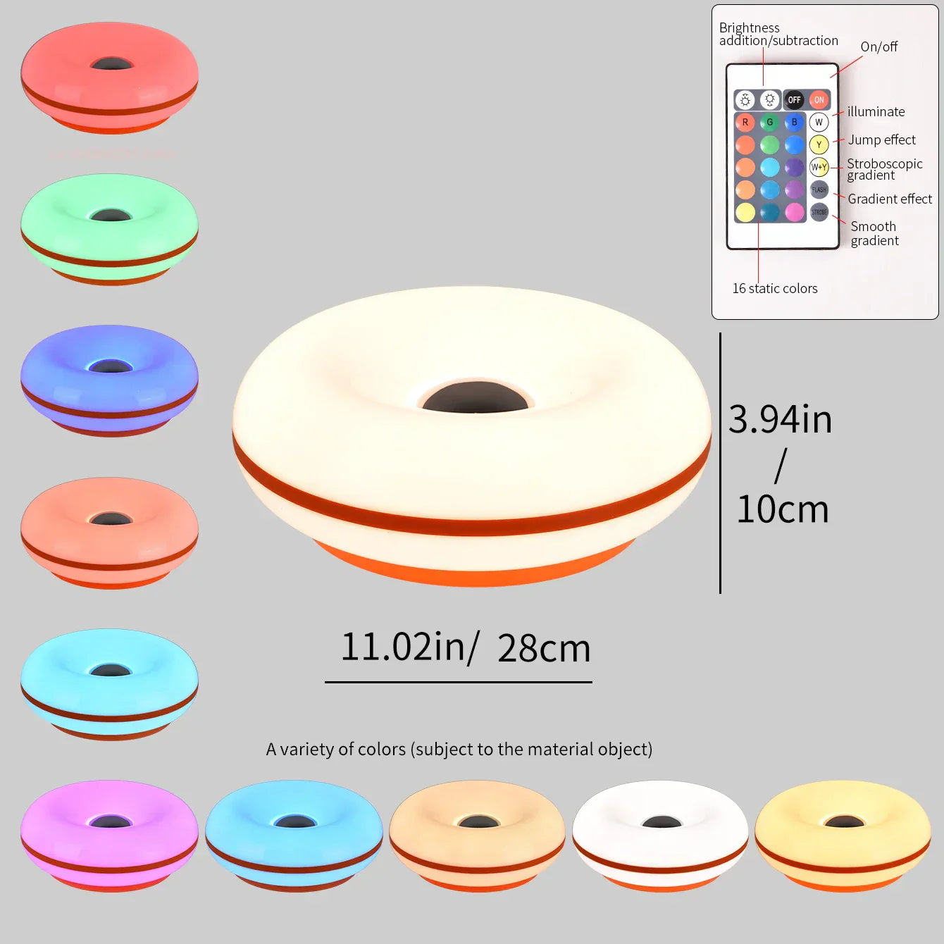 Bauhaus table lamp USB plug bedroom bedside lamp living room dining room decoration donut ambient light - Lampe Chevet Design