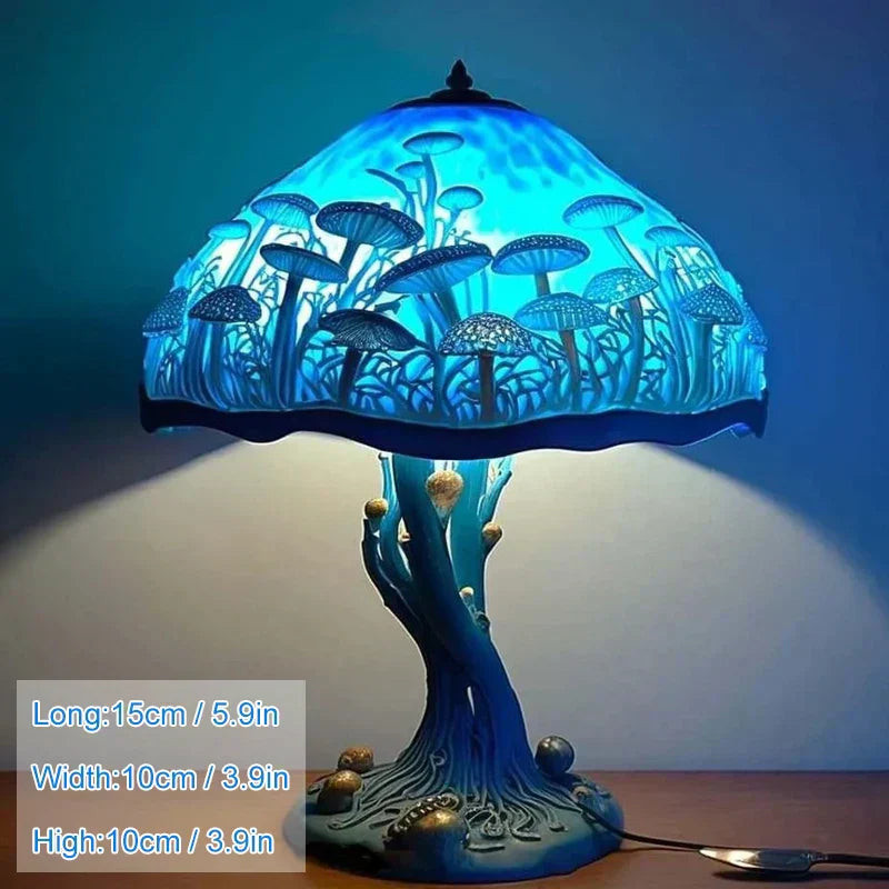 Lampe de chevet champignon fleuri teinté - Lampe Chevet Design