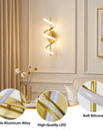 21/14/15W LED Wall Lights Modern Spiral Design Warm White Light Wall Sconce Lamp for Living Room Bedroom Hallway Stairs Indoor