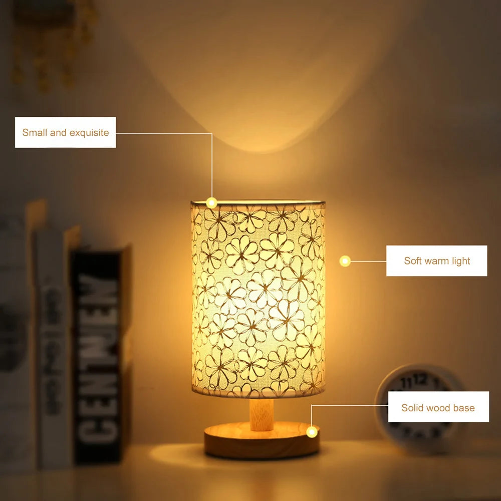 USB Bedside Lamp Night Lights LED Desk Lamp Eye Protection Nightstand Lamp Wooden Table Lamp Night Lamp Home Bedroom Decor - Lampe Chevet Design