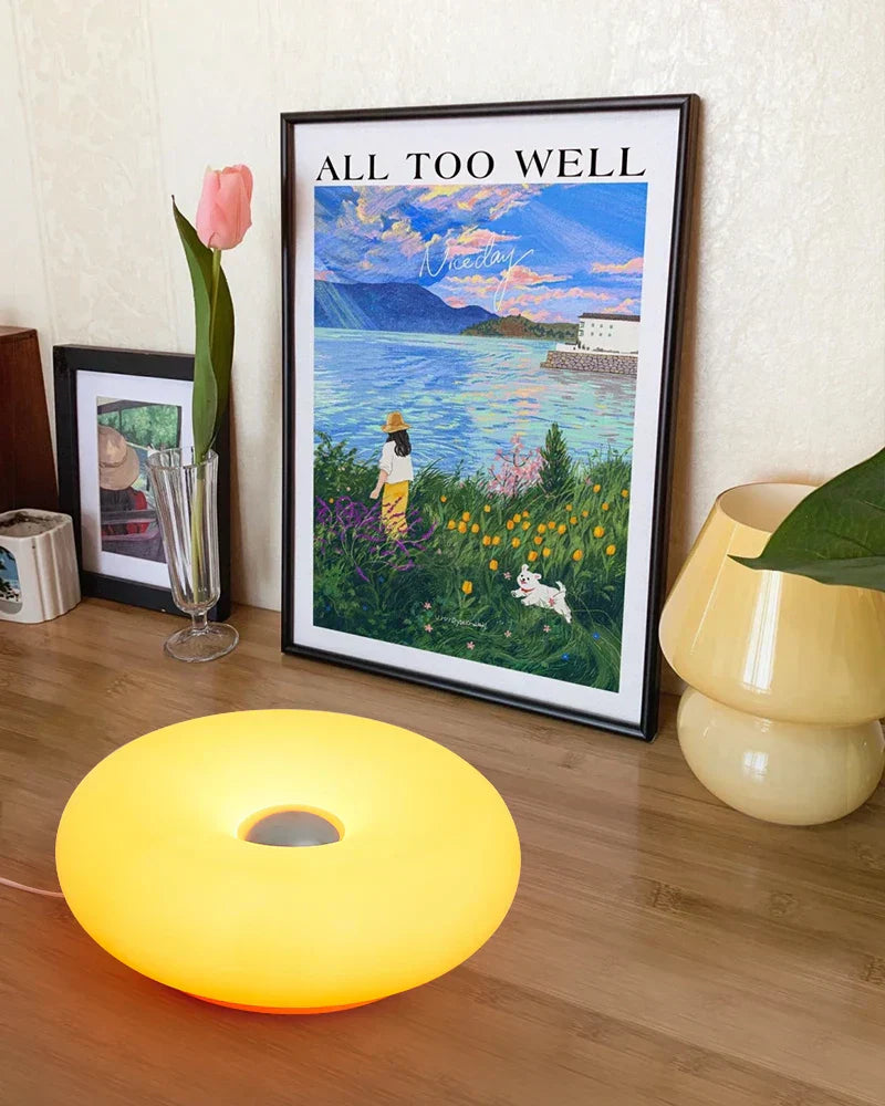 Bauhaus table lamp USB plug bedroom bedside lamp living room dining room decoration donut ambient light - Lampe Chevet Design