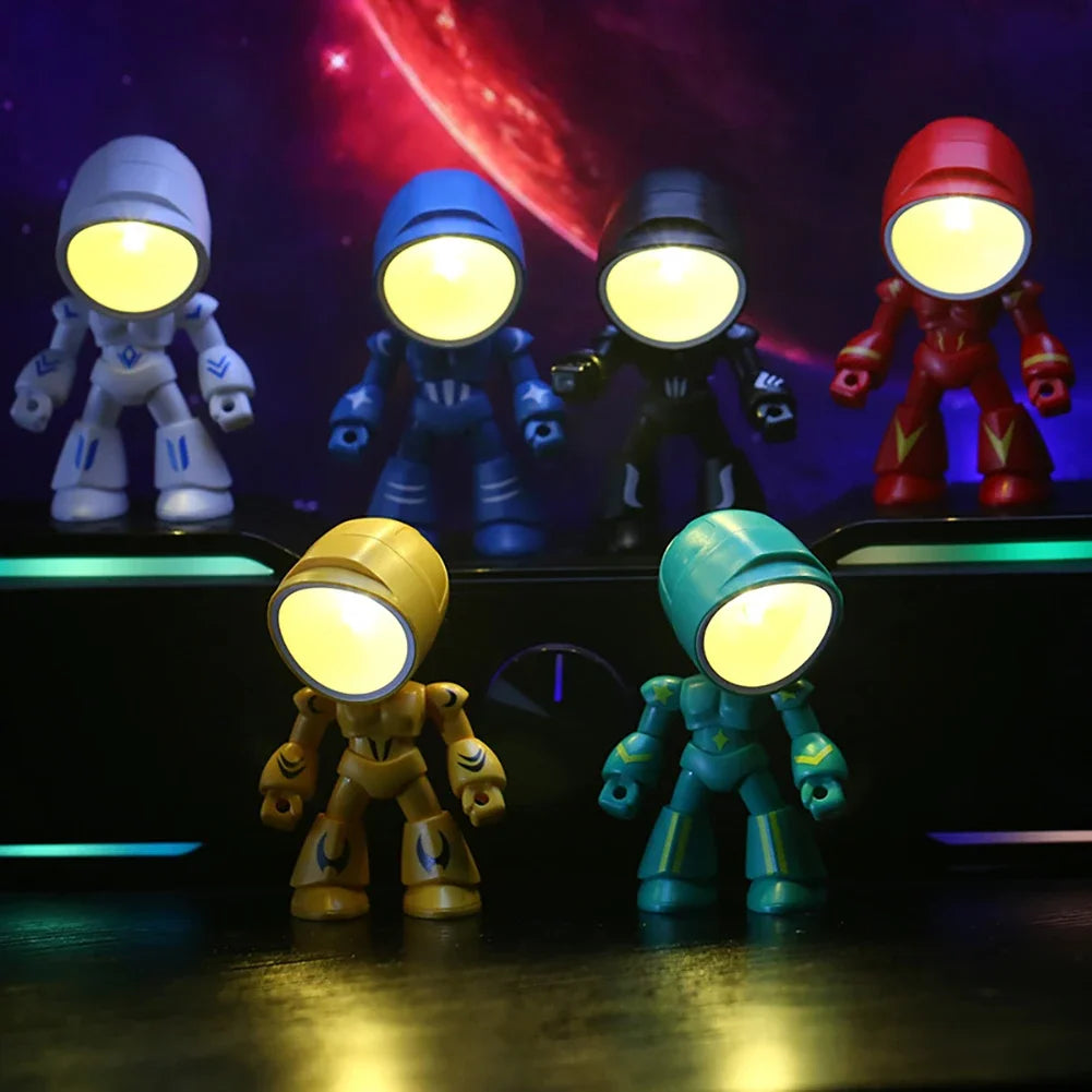 Mini Night Light LED Cartoon Cute Hero Police Desk Lamp Desktop Ornament Bedside Bedroom Table Lights Children Boy Holiday Gifts - Lampe Chevet Design