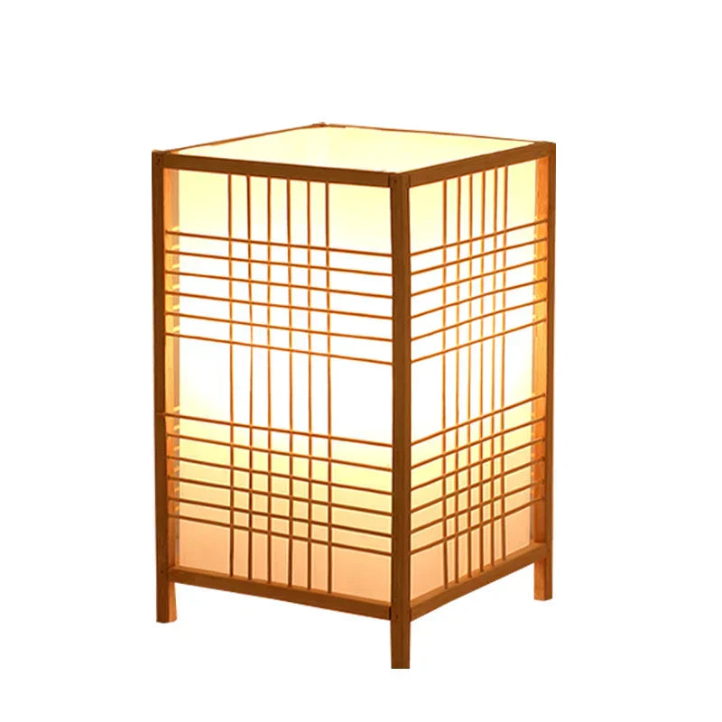 Lampe de Chevet Japonaise en Bois - Lampe Chevet Design