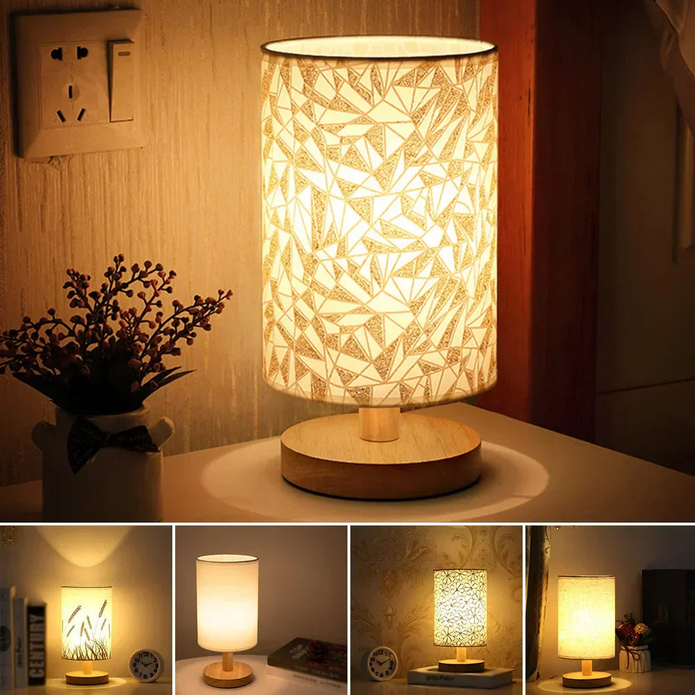 USB Bedside Lamp Night Lights LED Desk Lamp Eye Protection Nightstand Lamp Wooden Table Lamp Night Lamp Home Bedroom Decor - Lampe Chevet Design