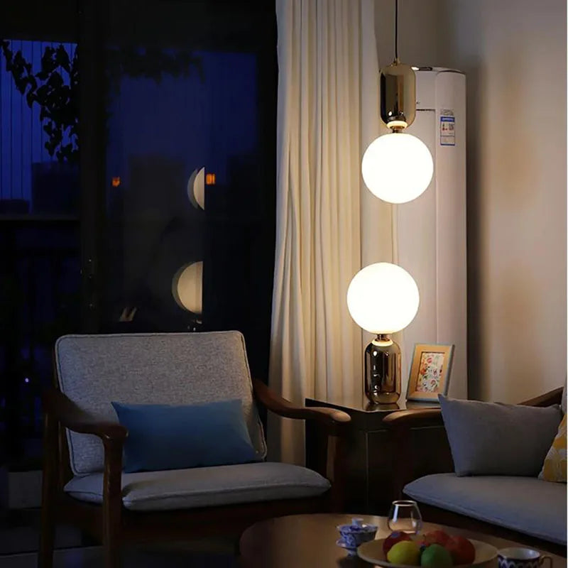 lampe de chevet Nordique en boule de verre - Lampe Chevet Design