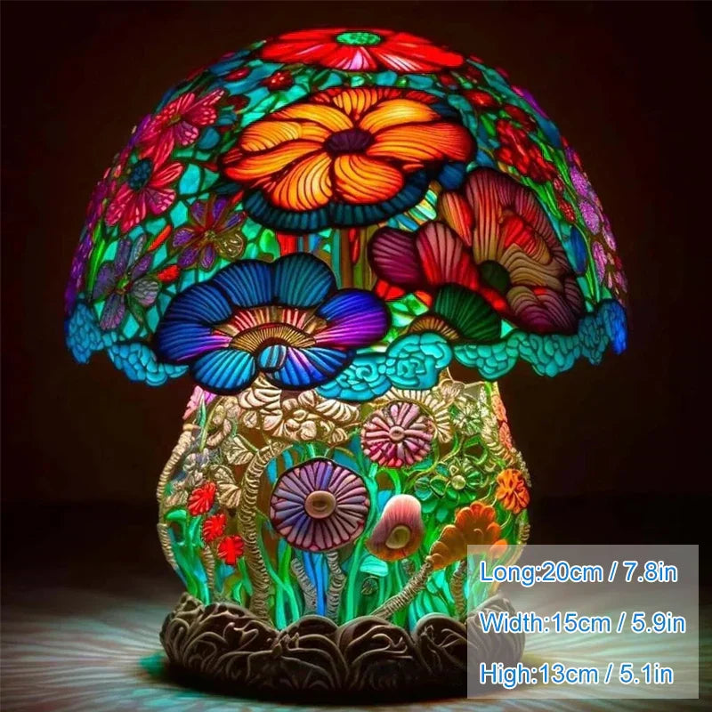 Lampe de chevet champignon fleuri teinté - Lampe Chevet Design