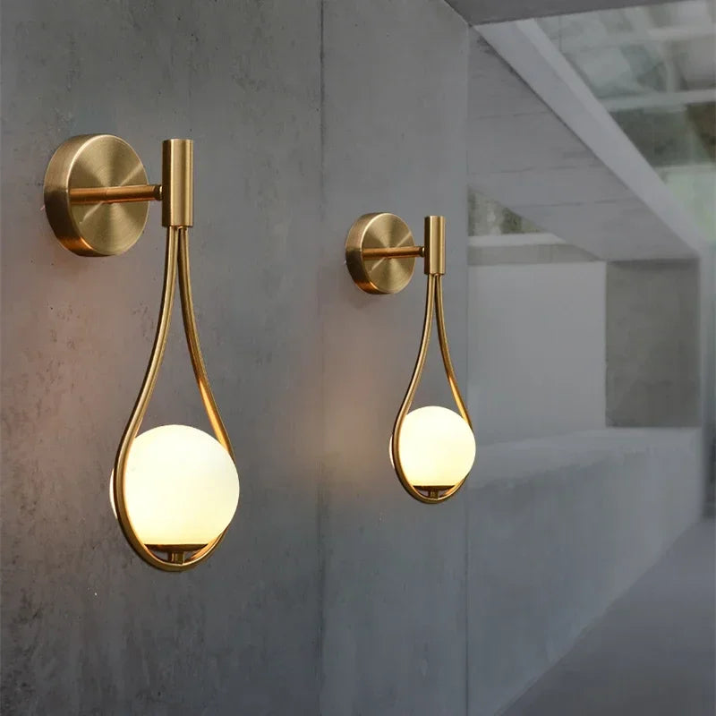 Lampe de chevet Murale Boule Métal Doré - Lampe Chevet Design