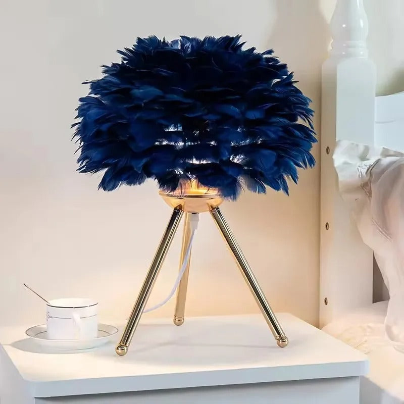 Lampe de chevet plume décorative - Lampe Chevet Design
