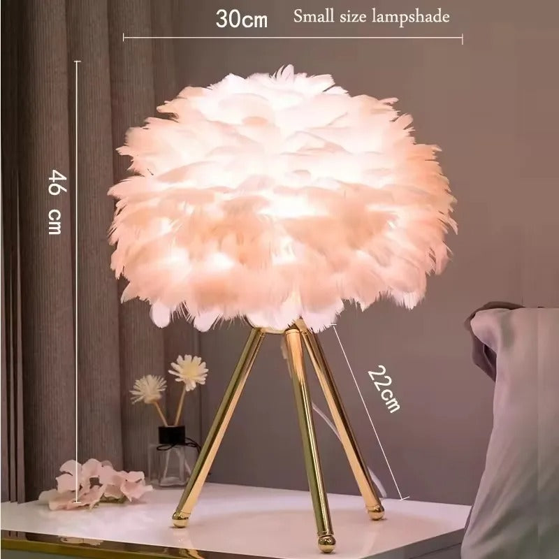 Lampe de chevet plume décorative - Lampe Chevet Design