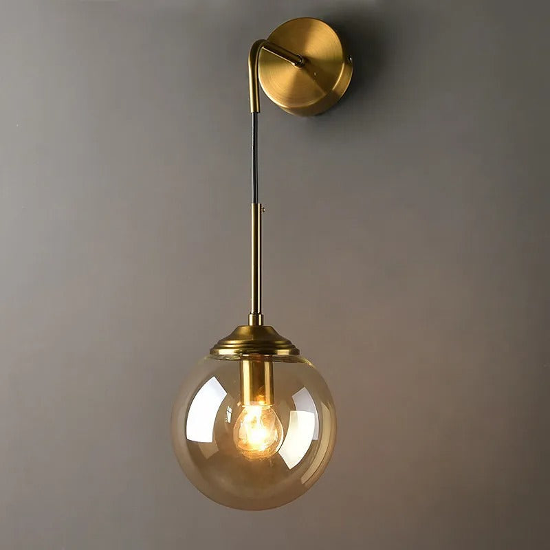 applique murale Suspendue en boule de Verre - Lampe Chevet Design