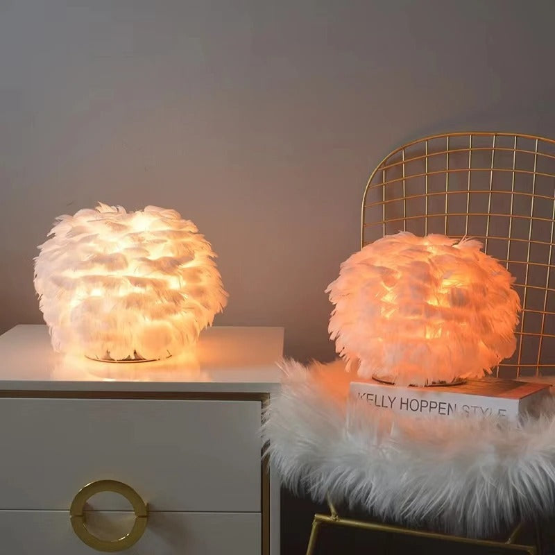 Lampe de chevet design Plumes moderne - Lampe Chevet Design