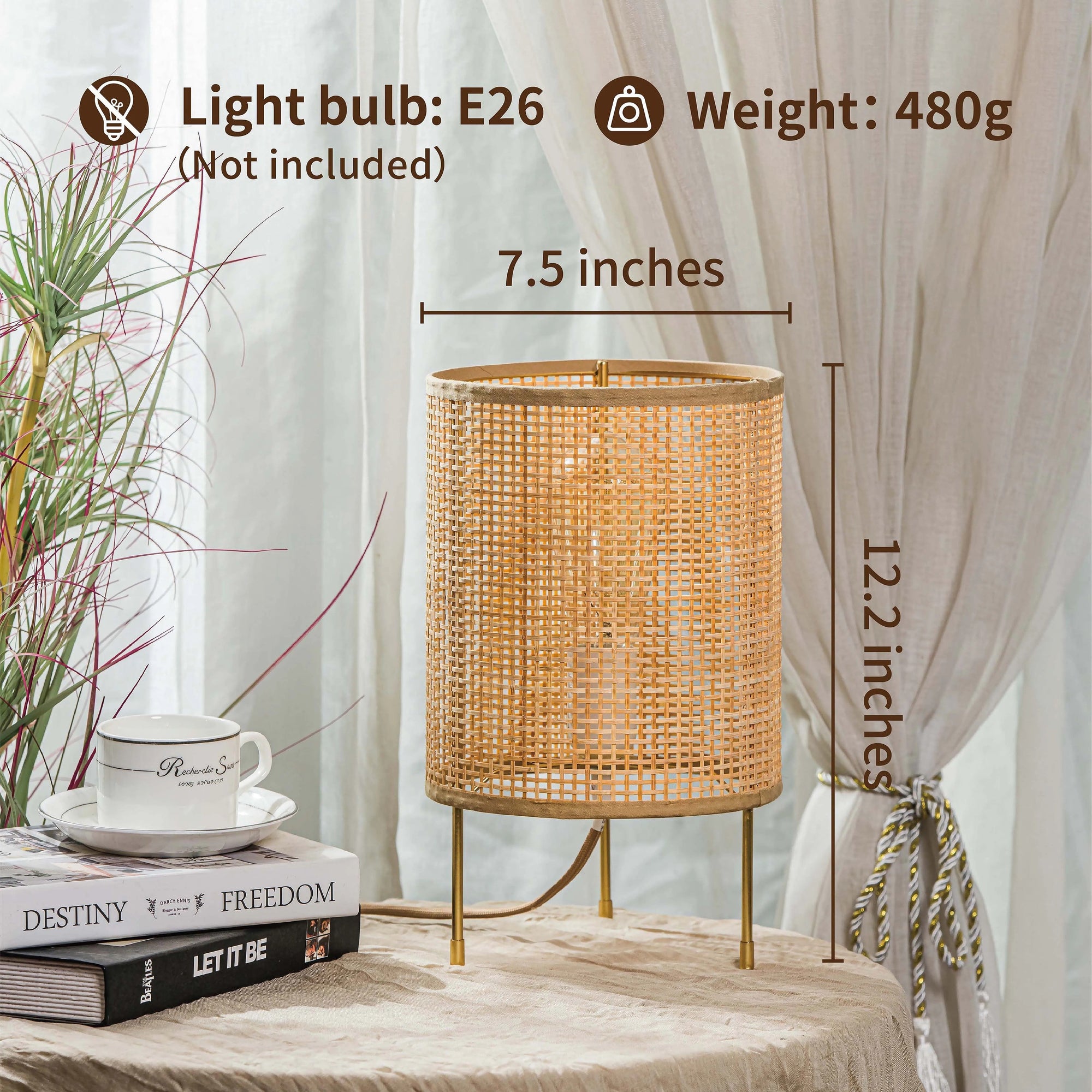 lampe de chevet  design rotin bambou tressé Lampes de Chevets