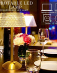 Lampe de chevet cristal tactile LED rechargeable - Lampe Chevet Design