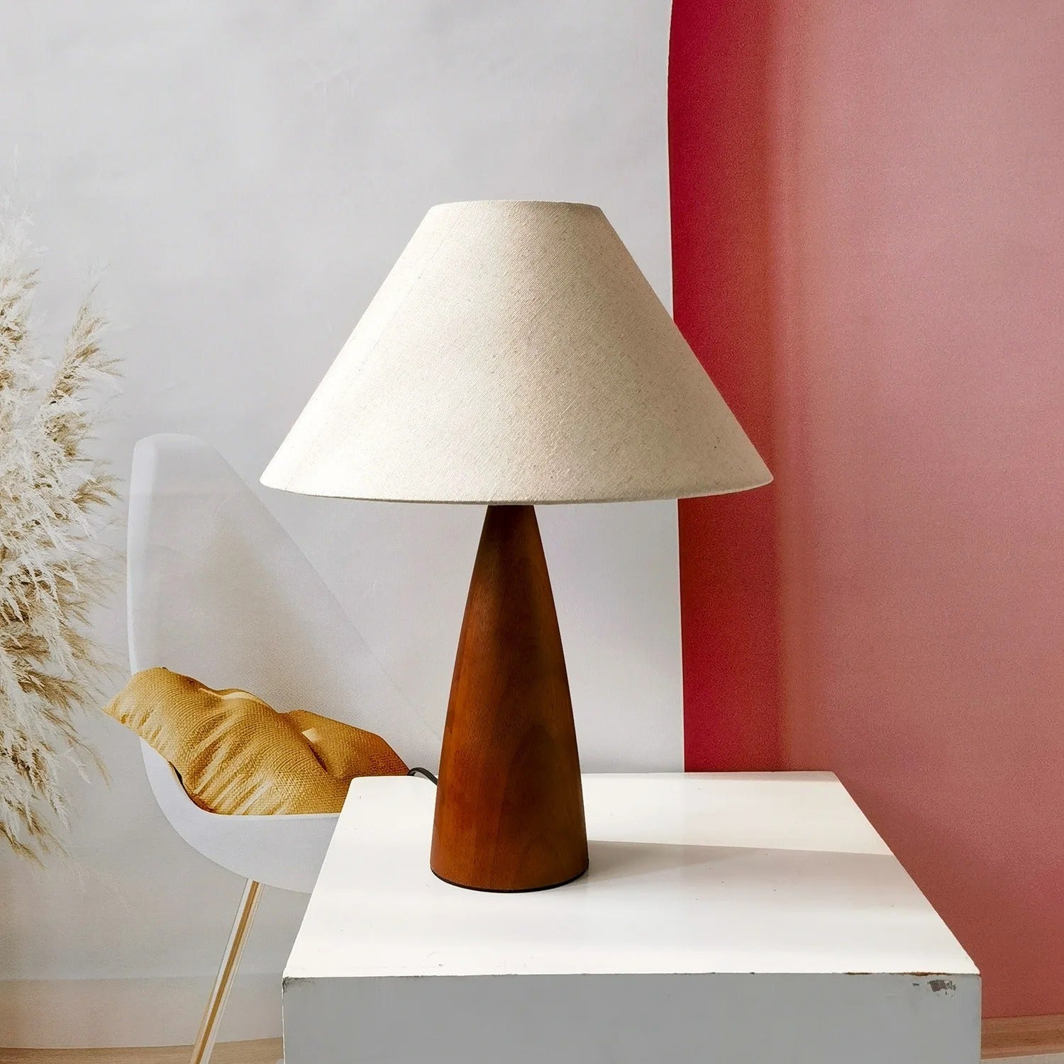 Lampe de chevet Rétro en Bois Massif - Lampe Chevet Design
