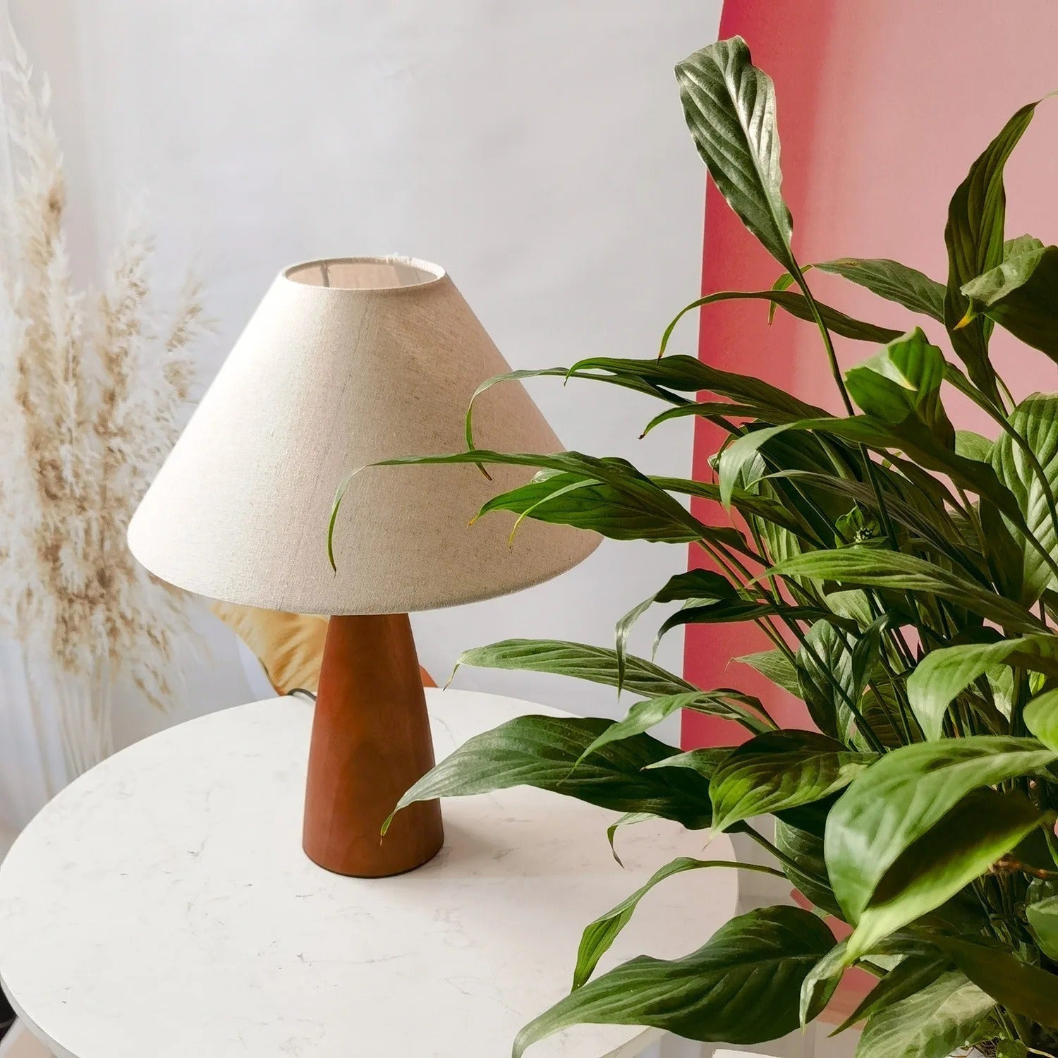 Lampe de chevet Rétro en Bois Massif - Lampe Chevet Design