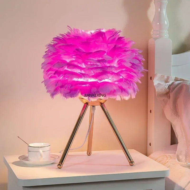 Lampe de chevet plume décorative - Lampe Chevet Design