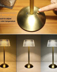 Lampe de chevet cristal tactile LED rechargeable - Lampe Chevet Design
