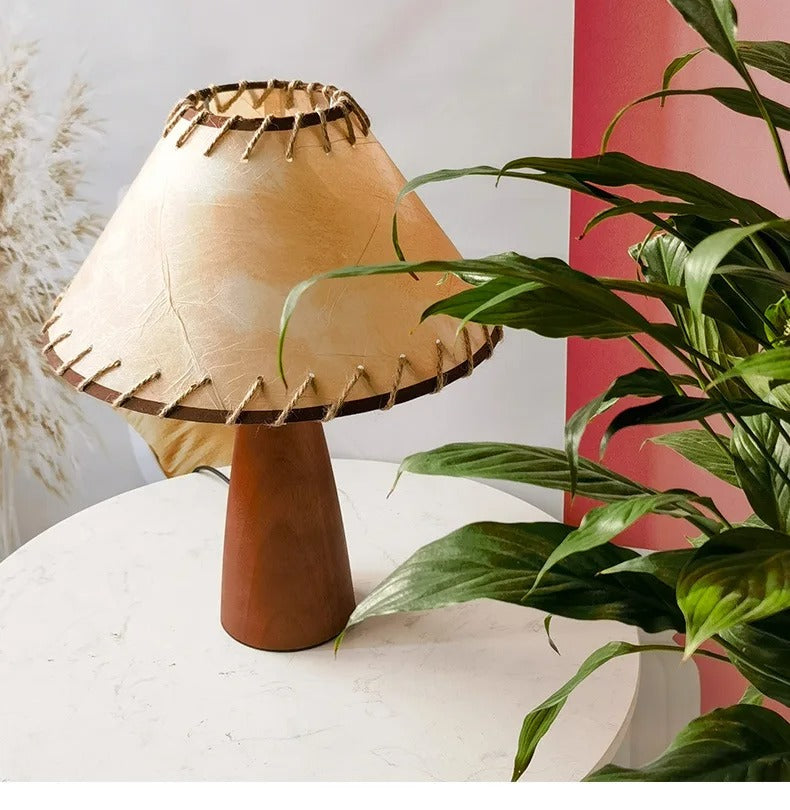 Lampe de chevet Rétro en Bois Massif - Lampe Chevet Design