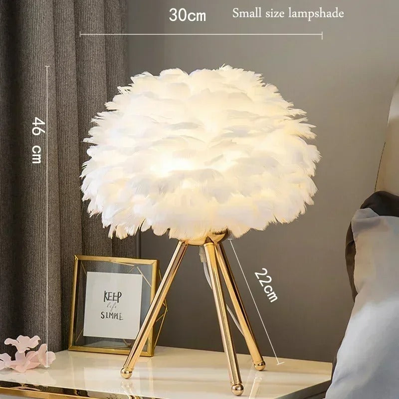 Lampe de chevet plume décorative - Lampe Chevet Design
