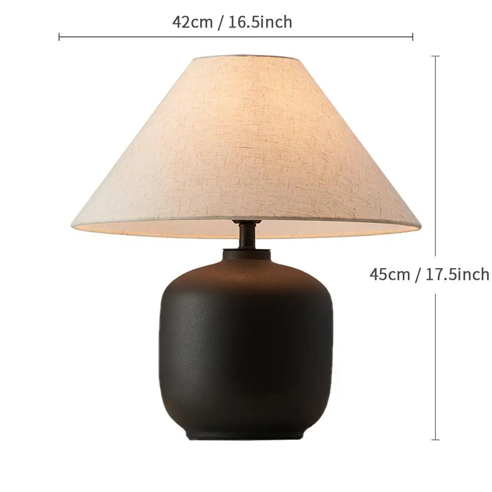 Wabi-sabi Ceramic Table Lamp Bedside Desk Lamp Decoration For Bedroom Light Fixture Japanese-style Table Lamp For Living Room - Lampe Chevet Design