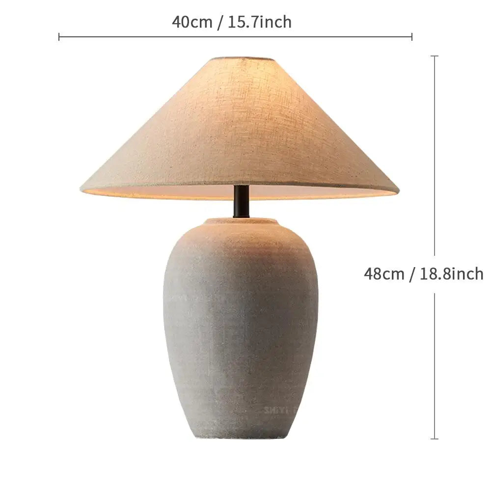 Wabi-sabi Ceramic Table Lamp Bedside Desk Lamp Decoration For Bedroom Light Fixture Japanese-style Table Lamp For Living Room - Lampe Chevet Design