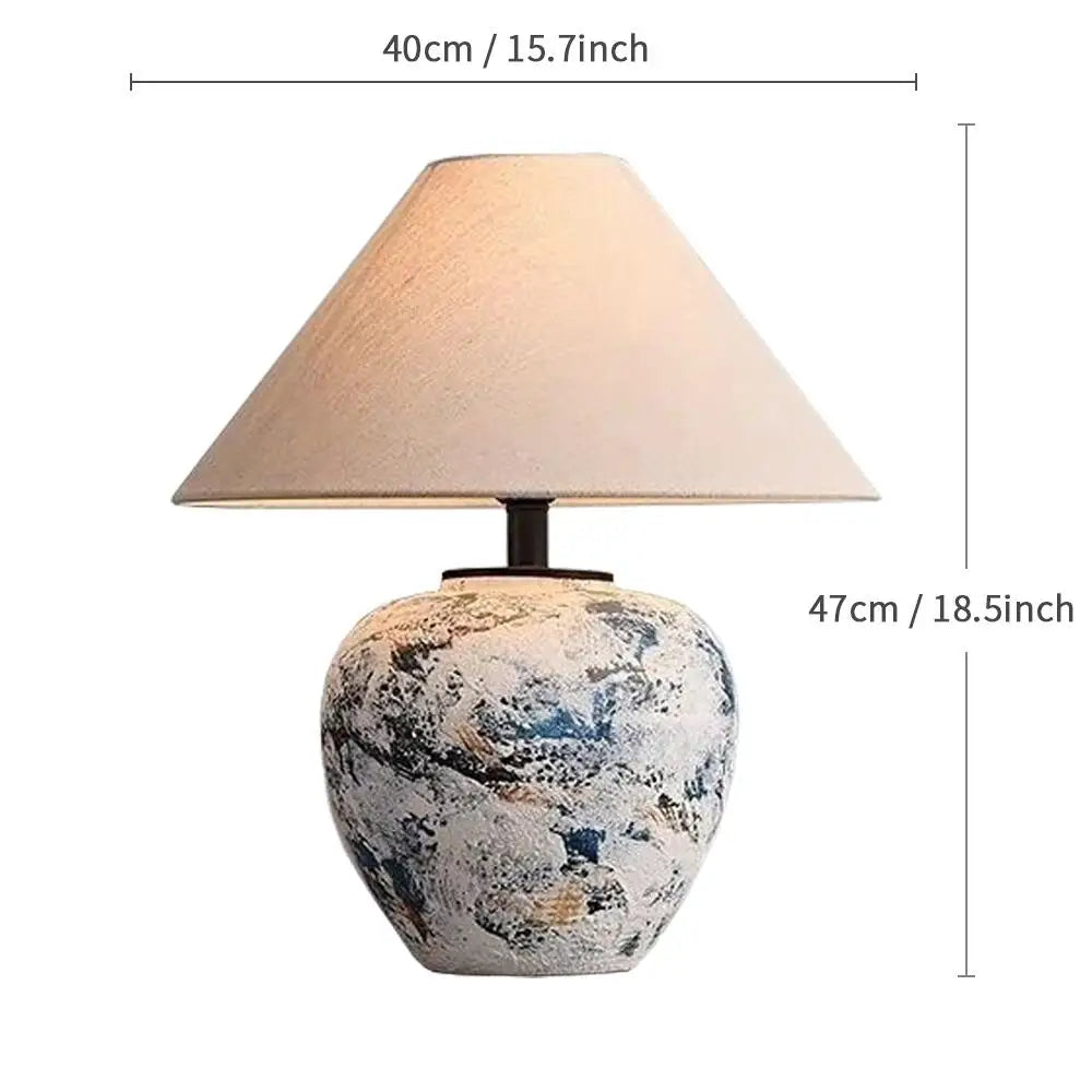 Wabi-sabi Ceramic Table Lamp Bedside Desk Lamp Decoration For Bedroom Light Fixture Japanese-style Table Lamp For Living Room - Lampe Chevet Design