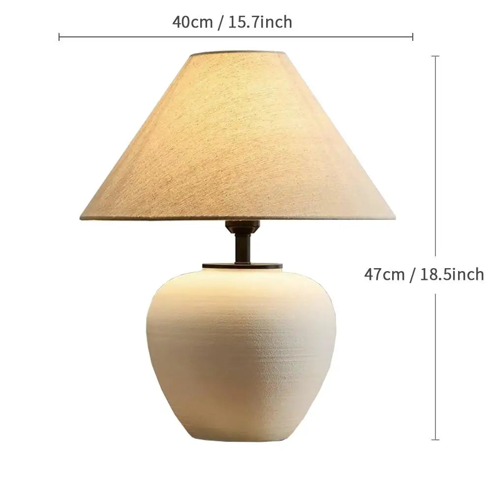 Wabi-sabi Ceramic Table Lamp Bedside Desk Lamp Decoration For Bedroom Light Fixture Japanese-style Table Lamp For Living Room - Lampe Chevet Design