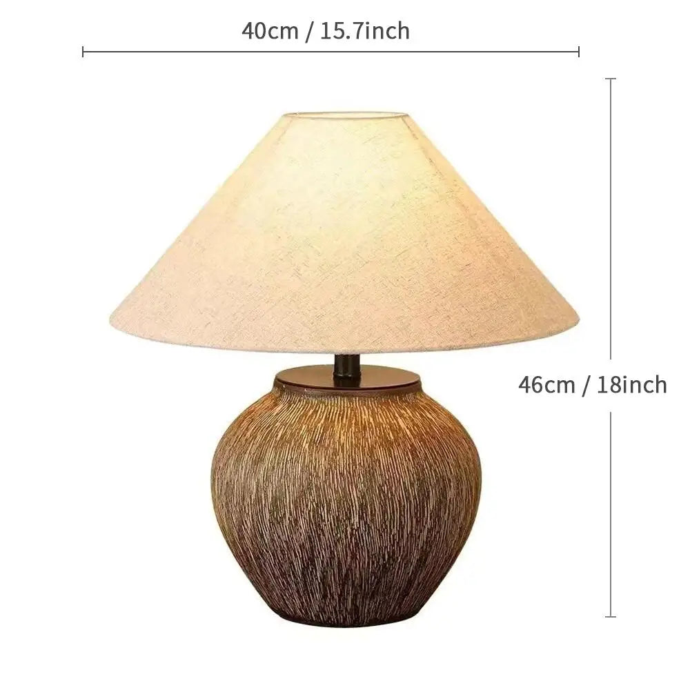 Wabi-sabi Ceramic Table Lamp Bedside Desk Lamp Decoration For Bedroom Light Fixture Japanese-style Table Lamp For Living Room - Lampe Chevet Design