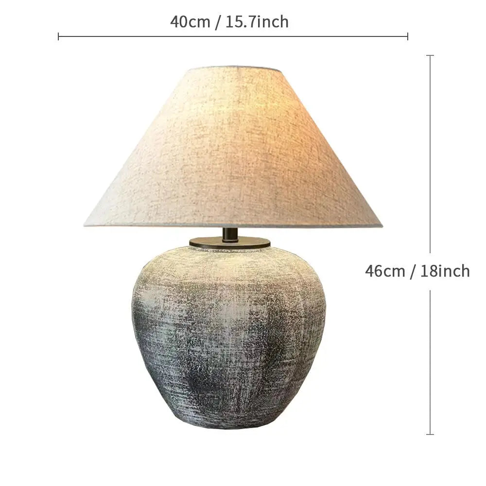 Wabi-sabi Ceramic Table Lamp Bedside Desk Lamp Decoration For Bedroom Light Fixture Japanese-style Table Lamp For Living Room - Lampe Chevet Design