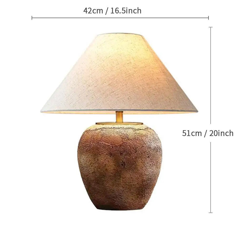 Wabi-sabi Ceramic Table Lamp Bedside Desk Lamp Decoration For Bedroom Light Fixture Japanese-style Table Lamp For Living Room - Lampe Chevet Design